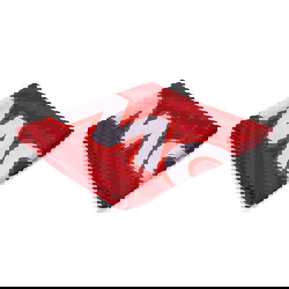 Safety Signs; Family: Architectural Sign ; Sign Type: General Information ; Sign Header: None ; Legend: Now Hiring Red Burst ; Message/Graphic: Message & Graphic ; Graphic Type: Message Only